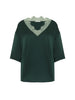 Satin Secrets Short Sleeve Top - Kolsaï Green