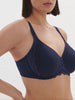 Moulded rigid underwired bra - Ink Blue