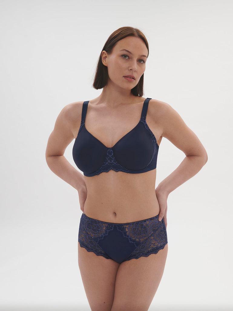 Moulded rigid underwired bra - Ink Blue