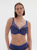 Plunging underwired bra - Electric blue