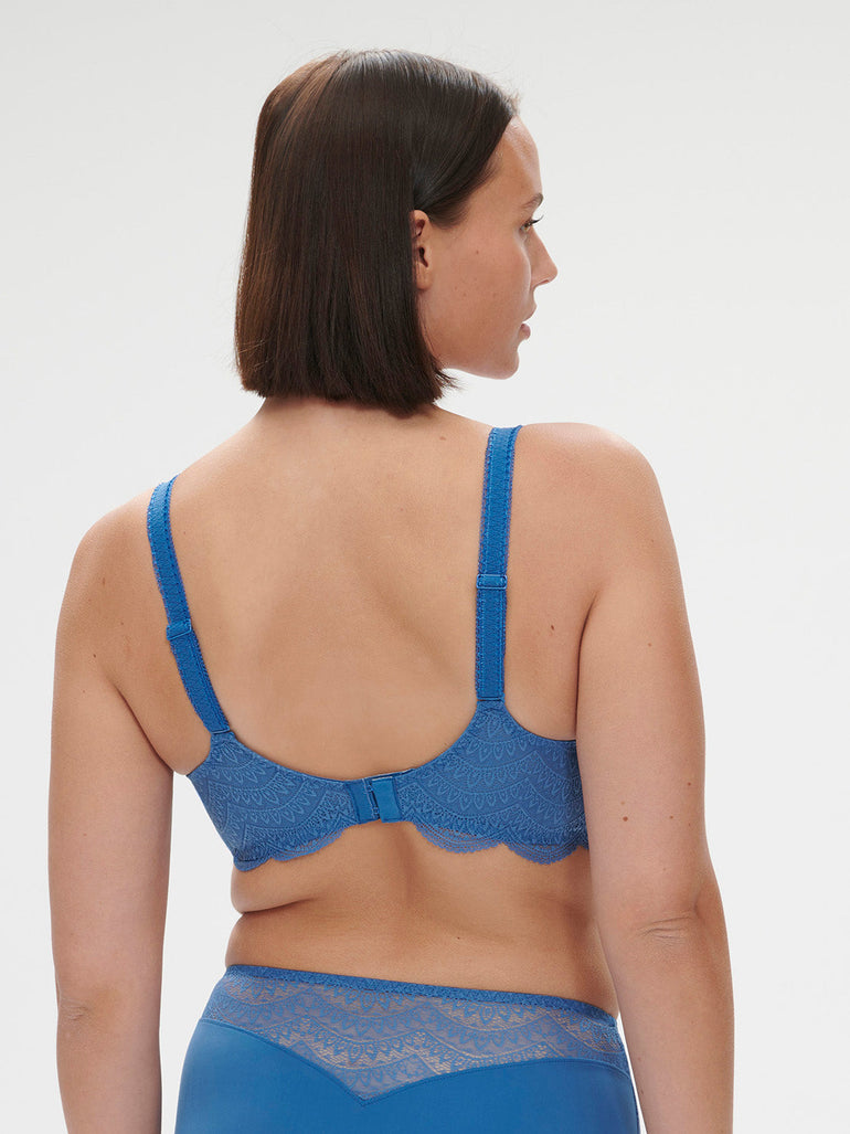 Squared neckline spacer bra - Myosotis Blue