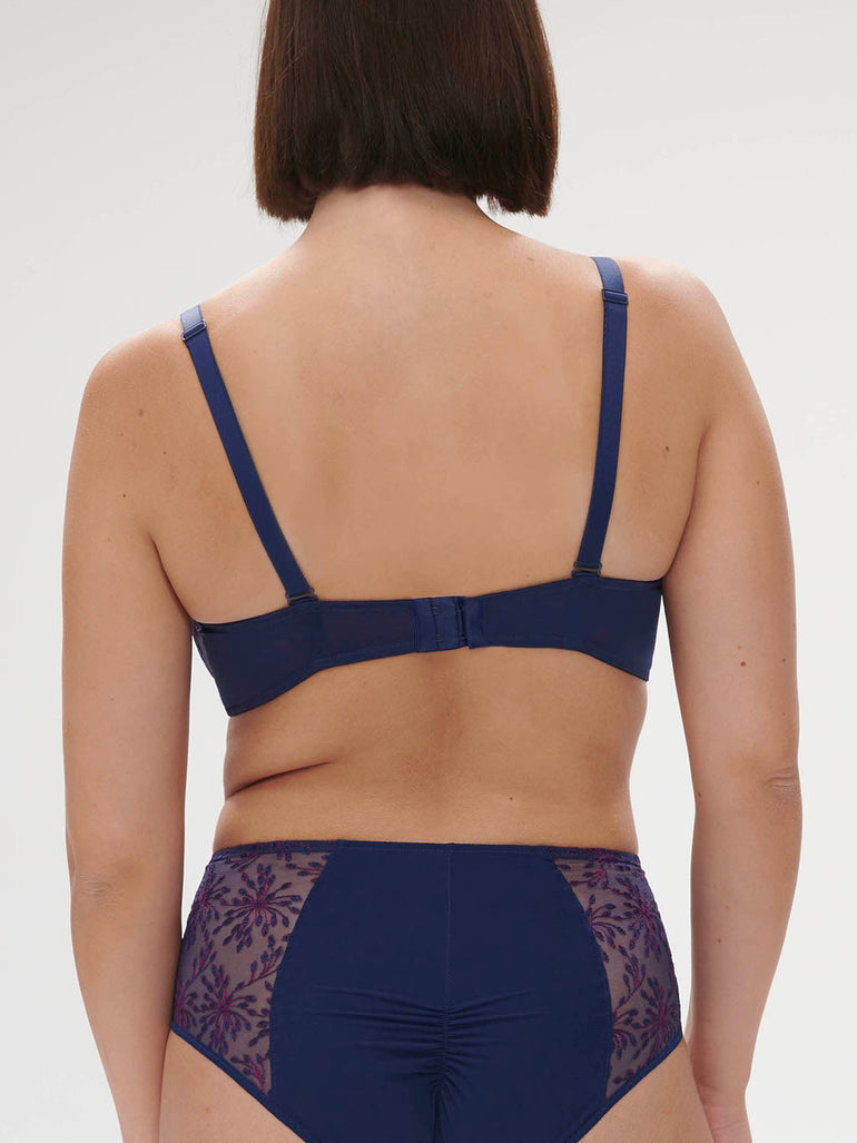 Plunging underwired bra - Midnight