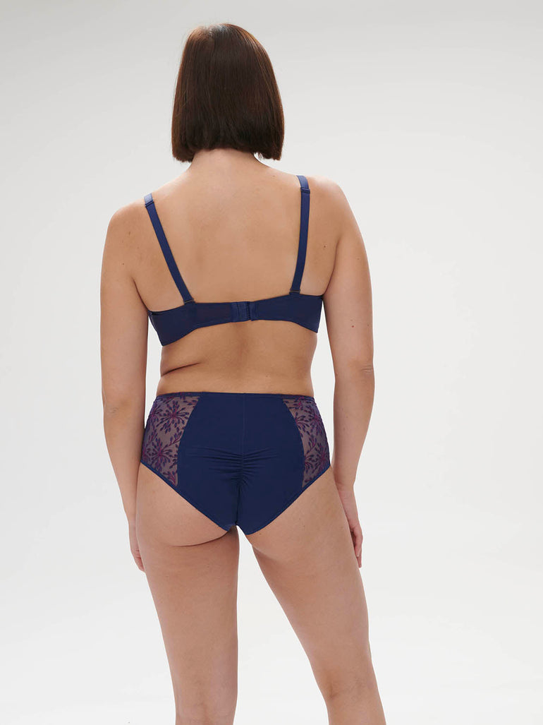 Plunging underwired bra - Midnight