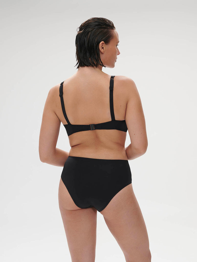 High-waist bikini brief - Black