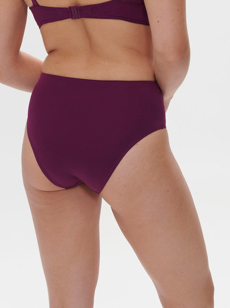 High-waist bikini brief - Blackberry