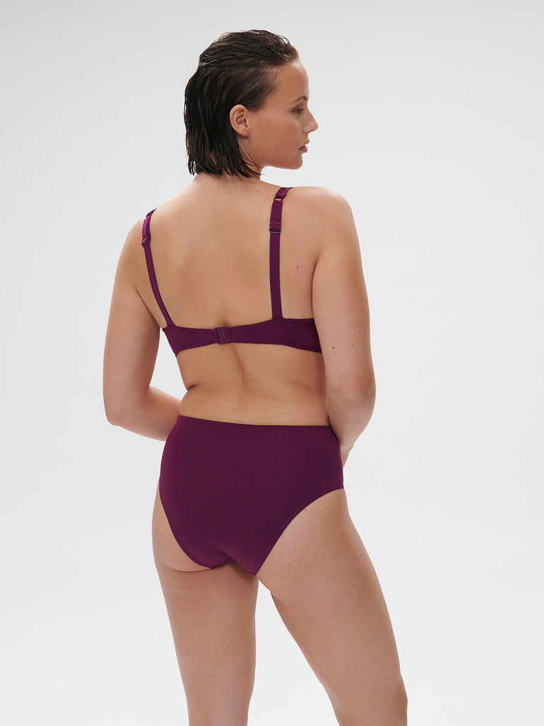 High-waist bikini brief - Blackberry