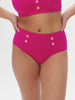 High-waist bikini brief - Hibiscus Pink