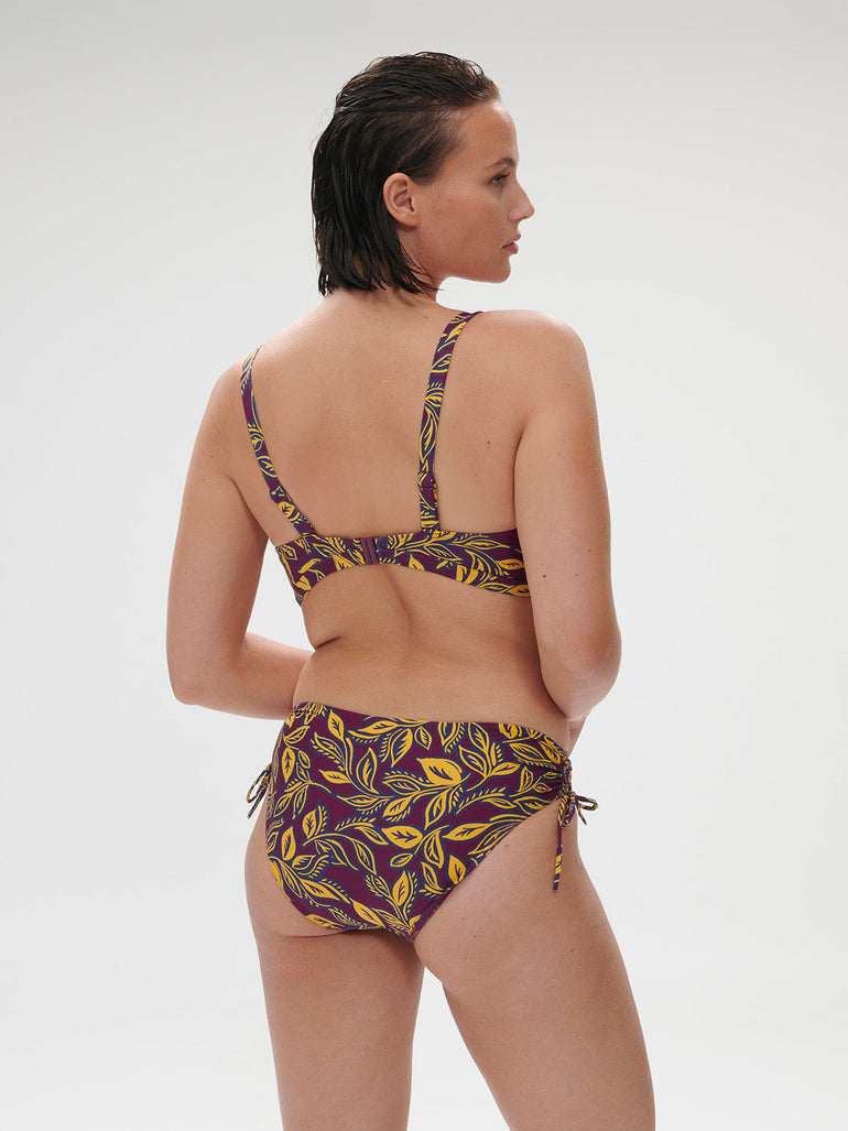 High-waist bikini brief - Agadir Purple Print
