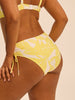 High-waist bikini brief - Plumeria Print