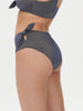 High-waist bikini brief - Lurex Midnight