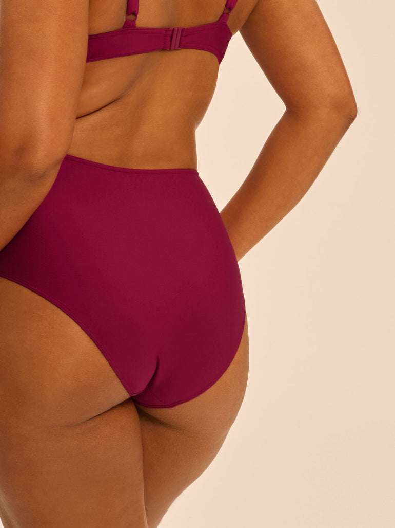 High-waist bikini brief - Cranberry