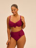 High-waist bikini brief - Cranberry