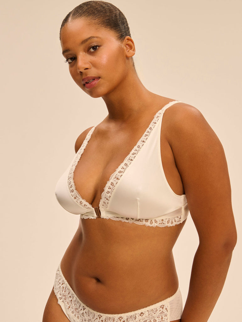 Soft cup triangle bra - Natural