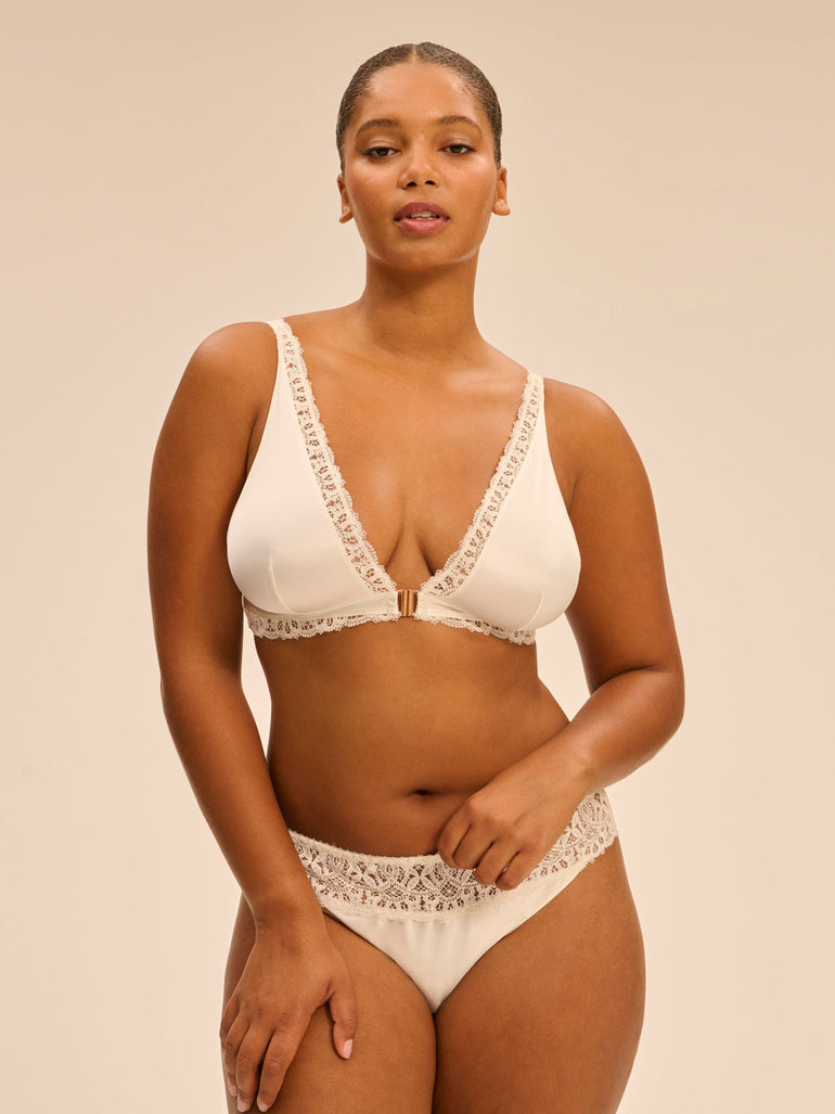 Soft cup triangle bra - Natural