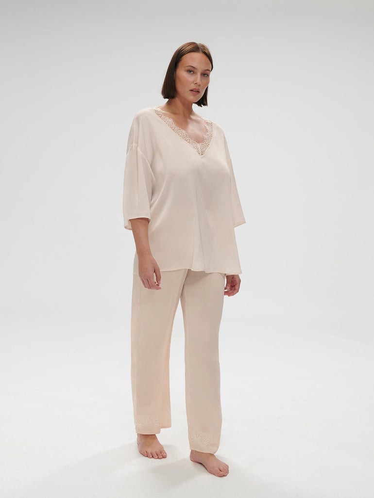 3/4 Sleeve Top - Sakura pink