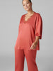 Satin Secrets Short Sleeve Top - Quartz Pink