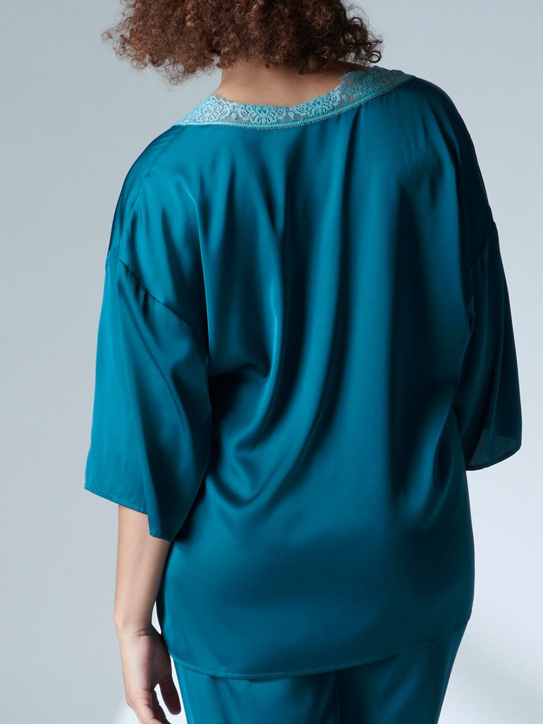 Short Sleeve Top - Cyan Blue
