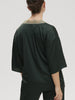Satin Secrets Short Sleeve Top - Kolsaï Green