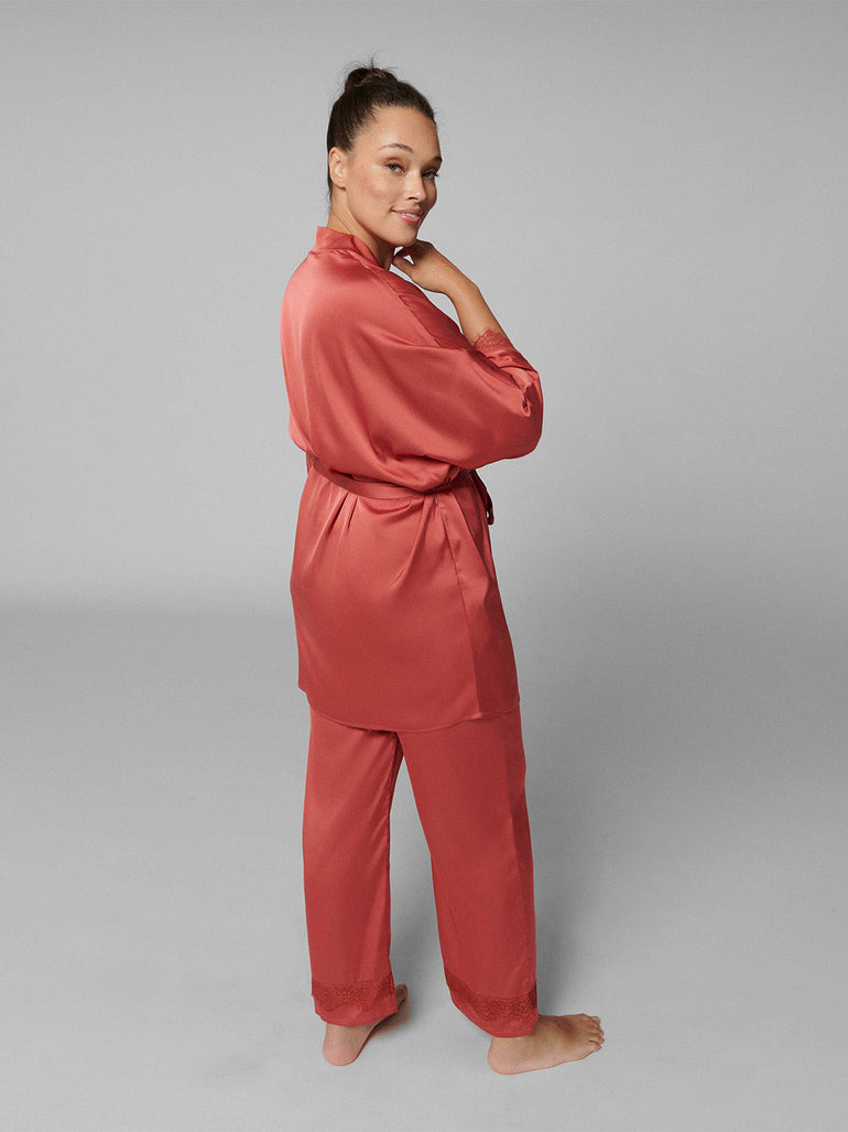 Satin Secrets Kimono - Quartz Pink