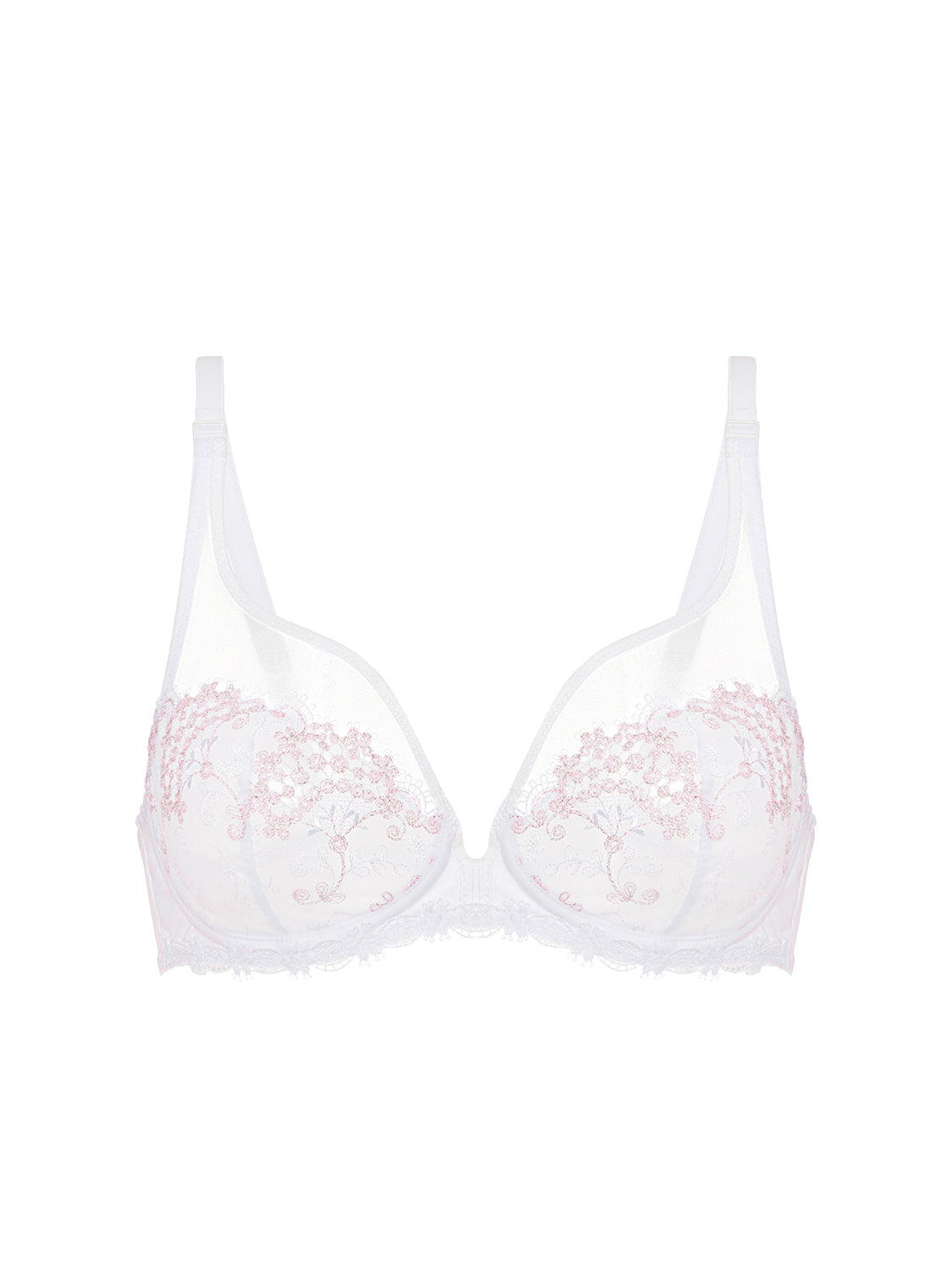 Plunging underwired bra - Cristal White