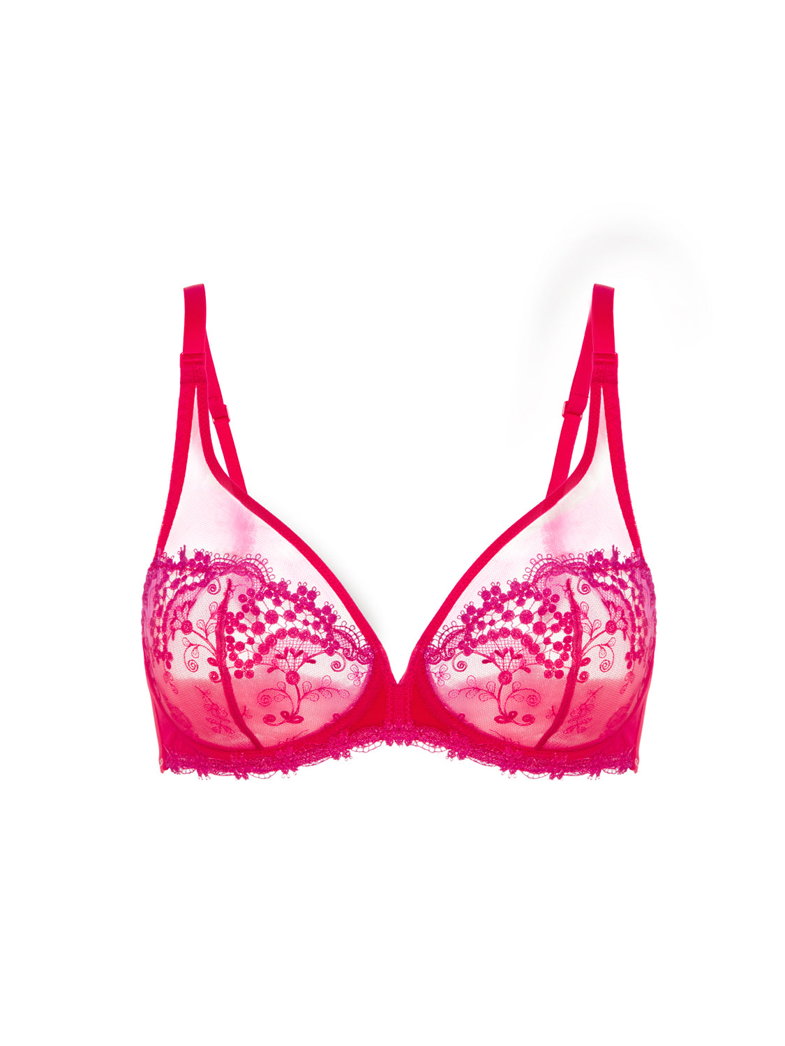 Plunging underwired bra - Rainbow Red