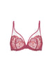 Plunging underwired bra - Rose sandalwood