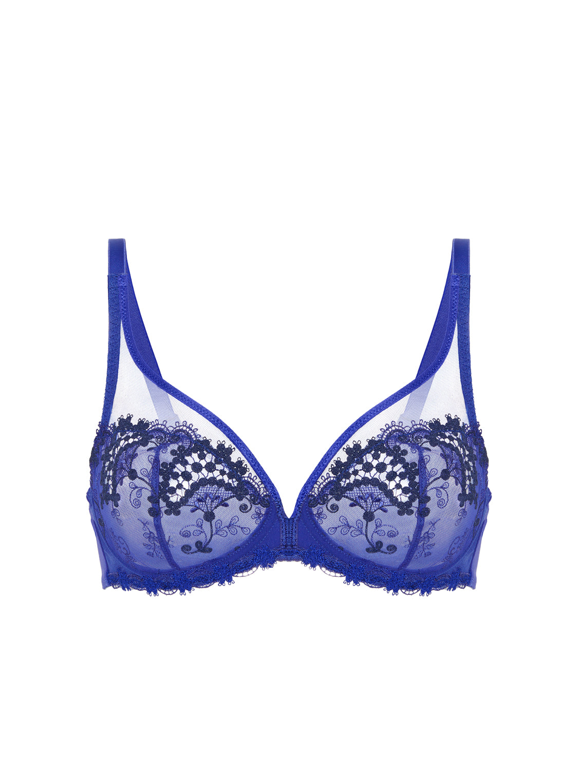 Plunging underwired bra - Electric blue