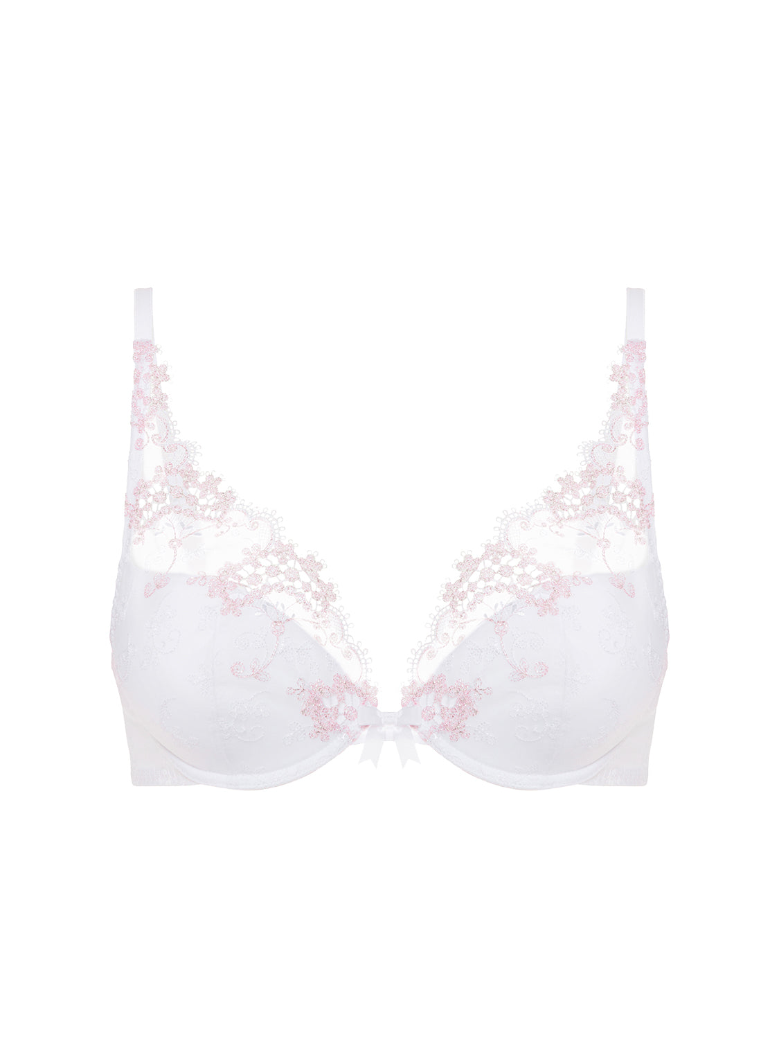Plunging push-up bra - Cristal White