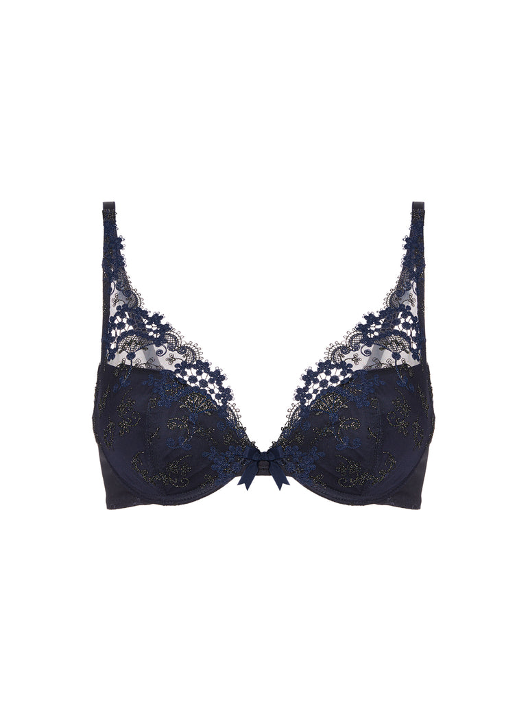 Plunging push-up bra - Sapphire