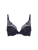 Plunging push-up bra - Sapphire