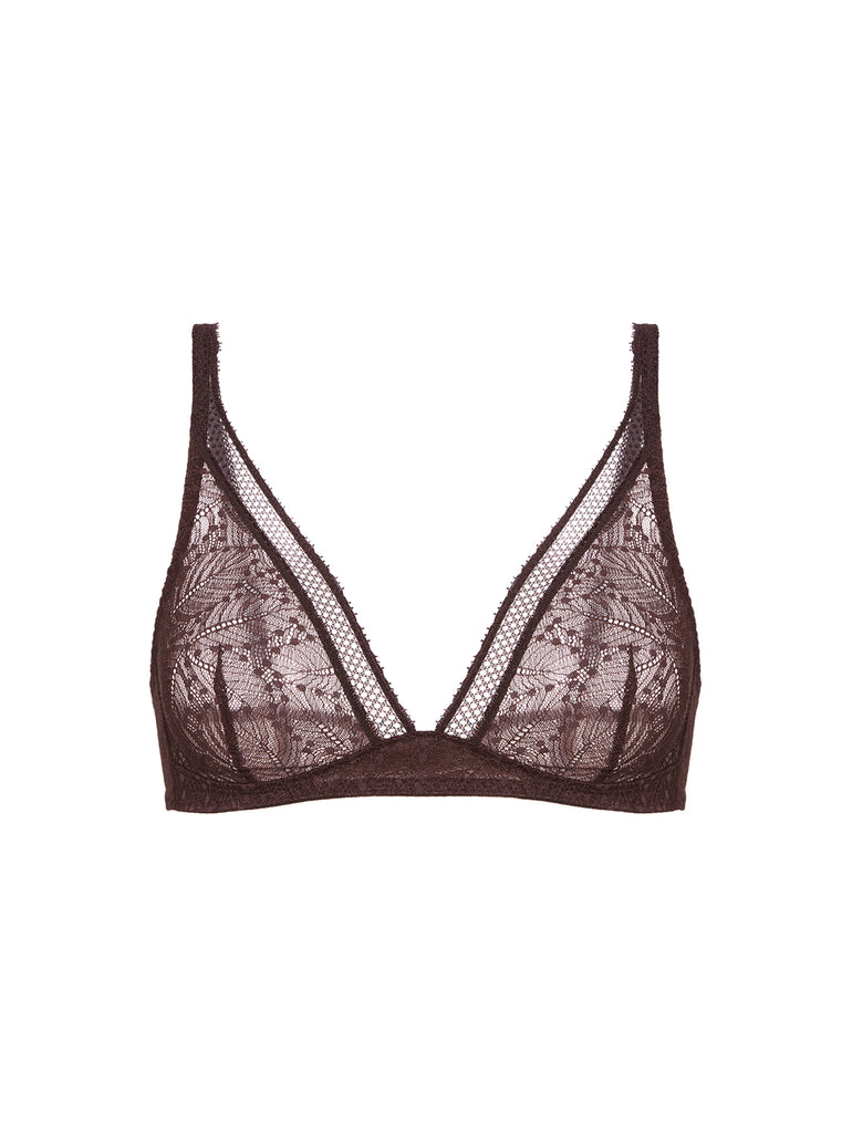 Structured wireless bra - Dark Brown