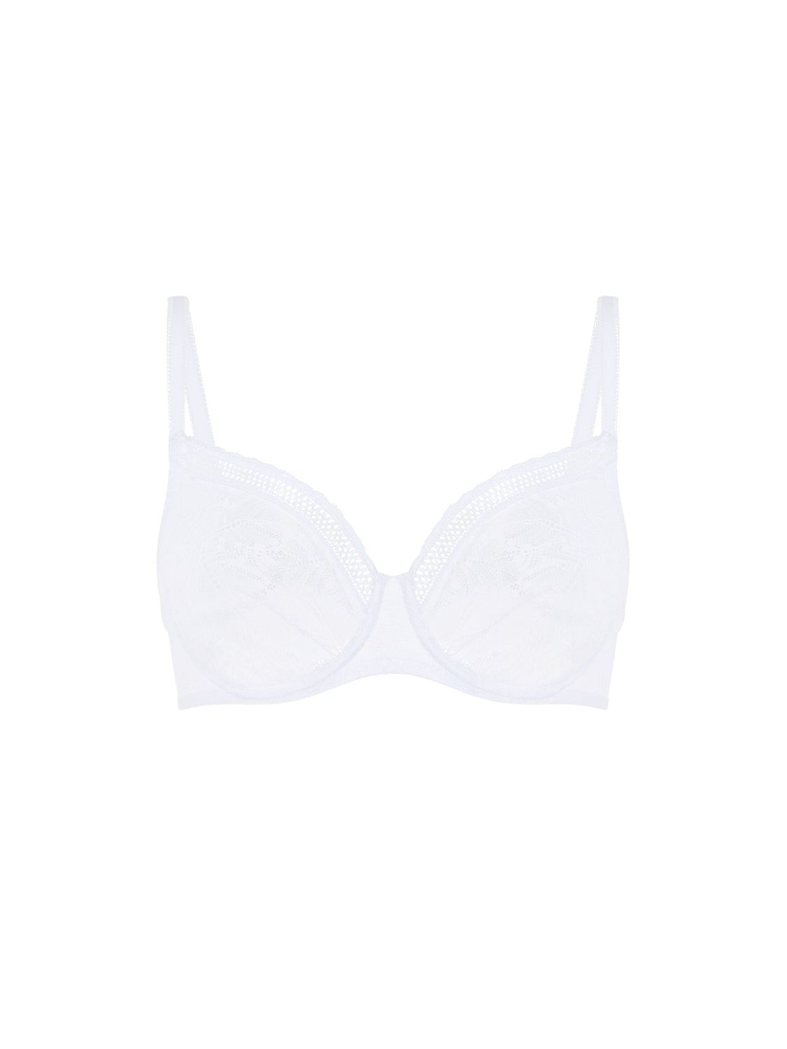 Plunging moulded underwired bra - White