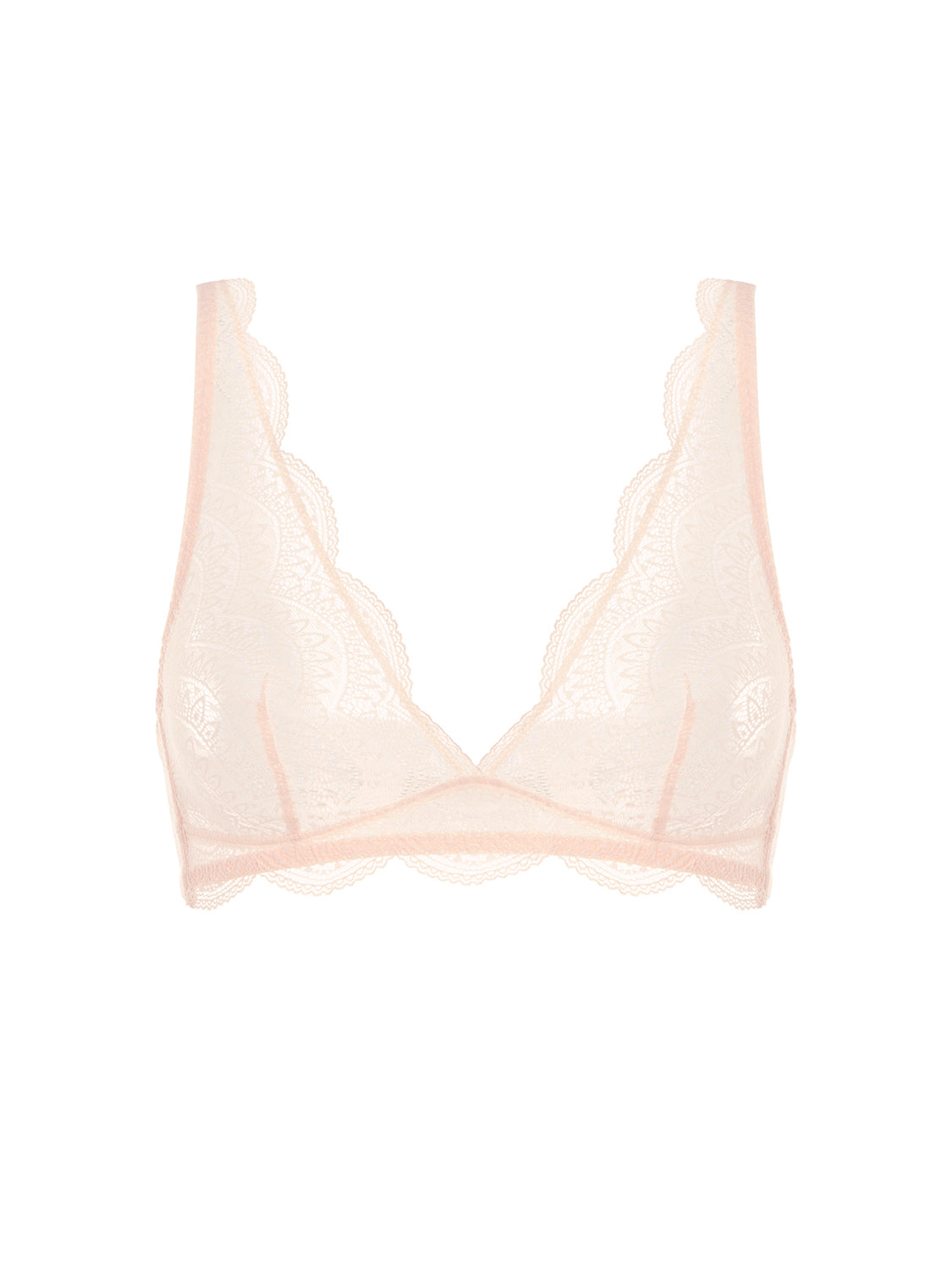 Soft cup triangle bra - Petal Powder