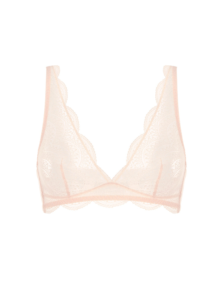 Soft cup triangle bra - Petal Powder