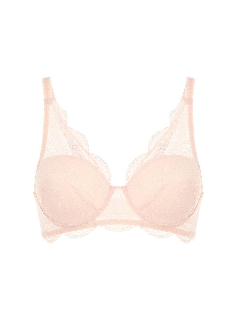 Squared neckline spacer bra - Petal Powder