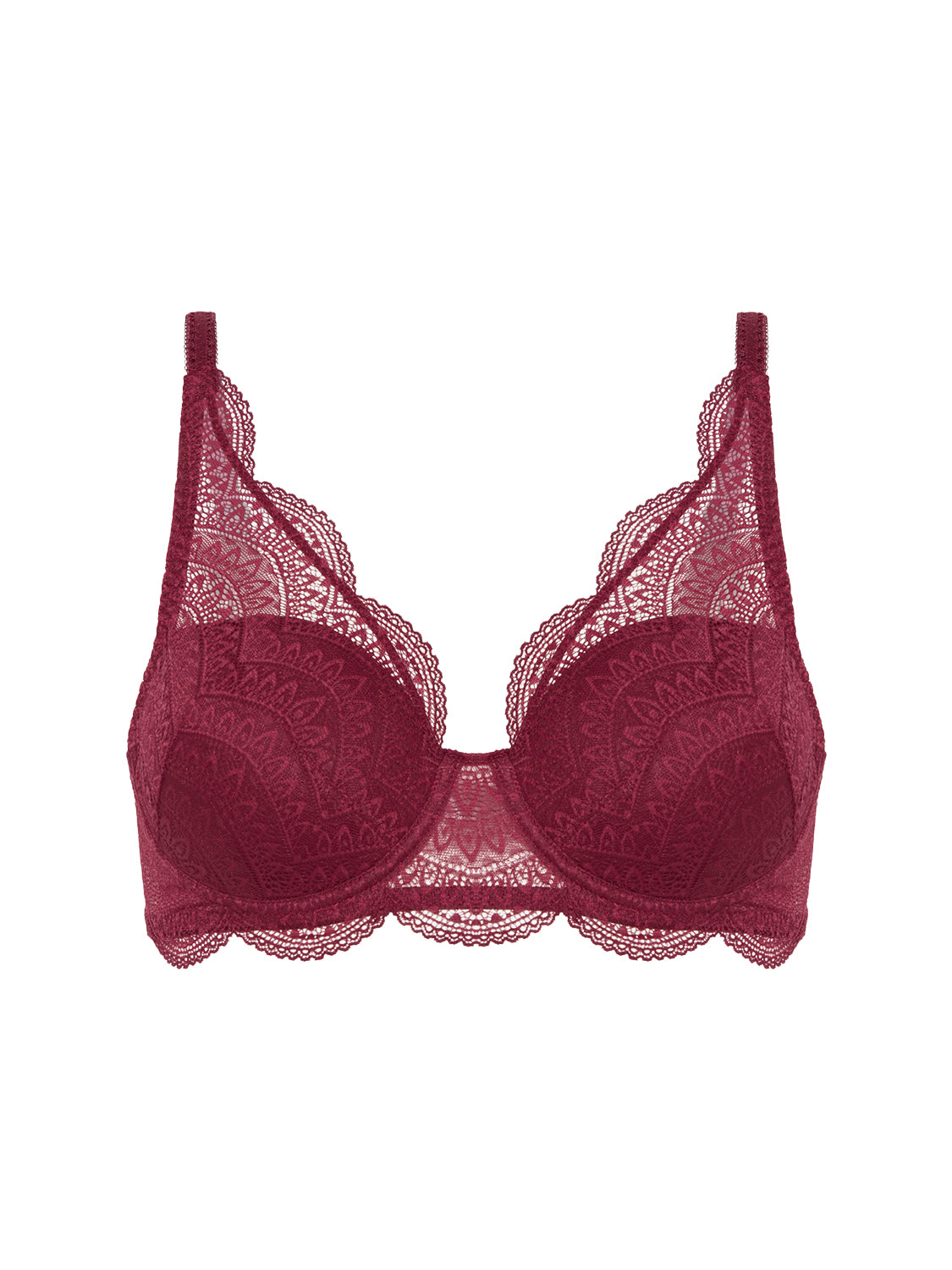 Squared neckline spacer bra - Spinel Red