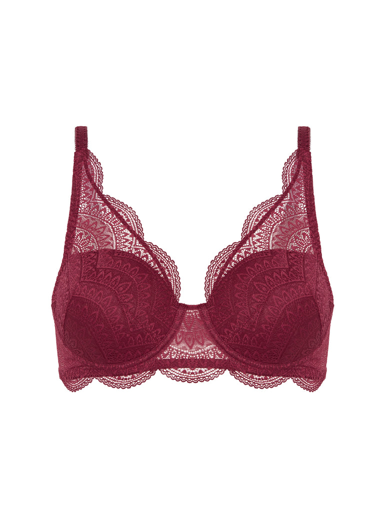 Squared neckline spacer bra - Spinel Red