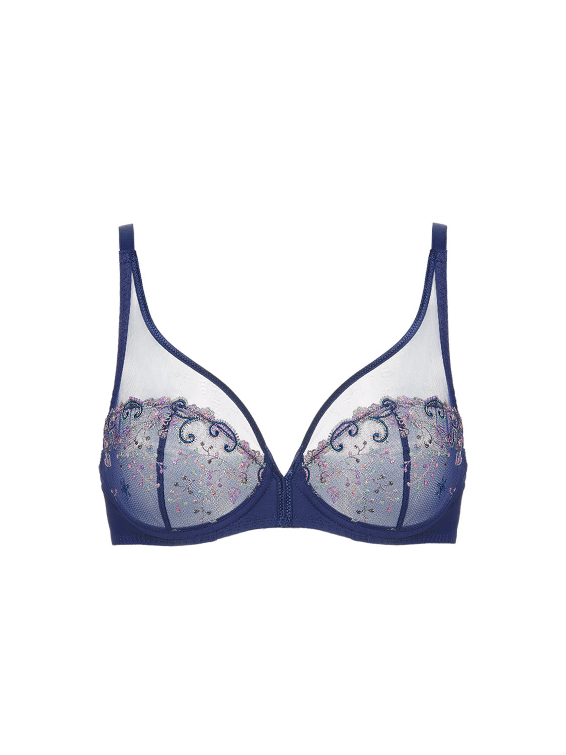 Plunging underwired bra - Rainbow Blue