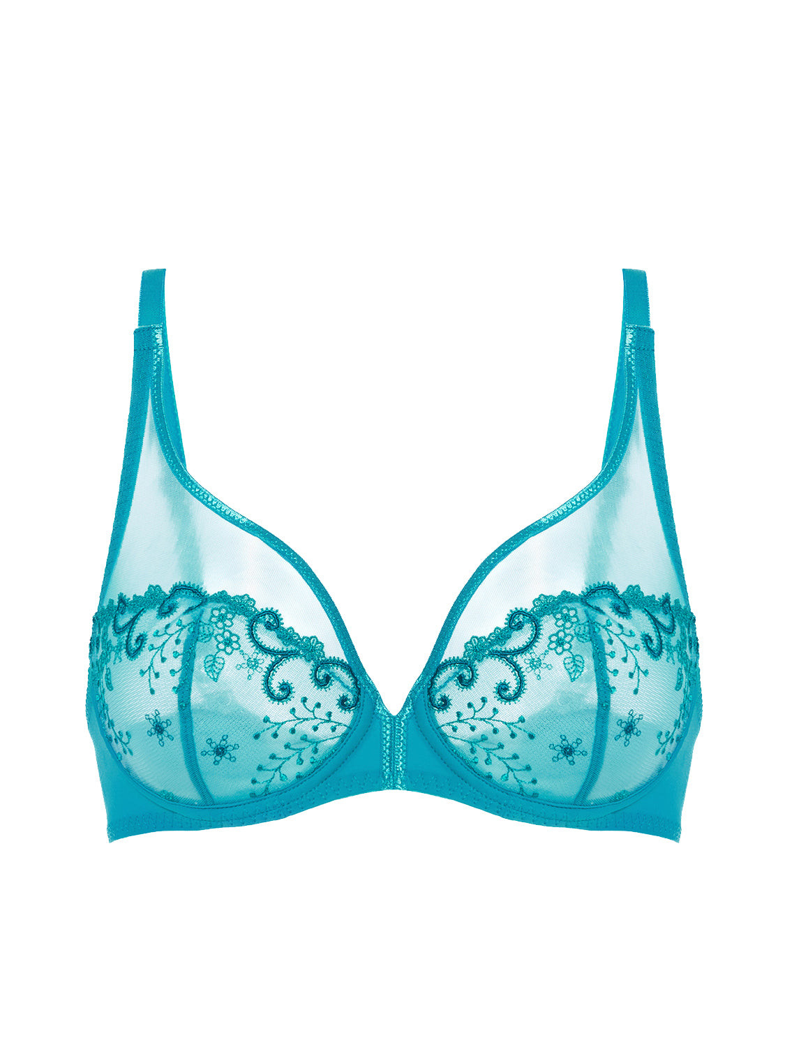 Plunging underwired bra - Atoll Blue