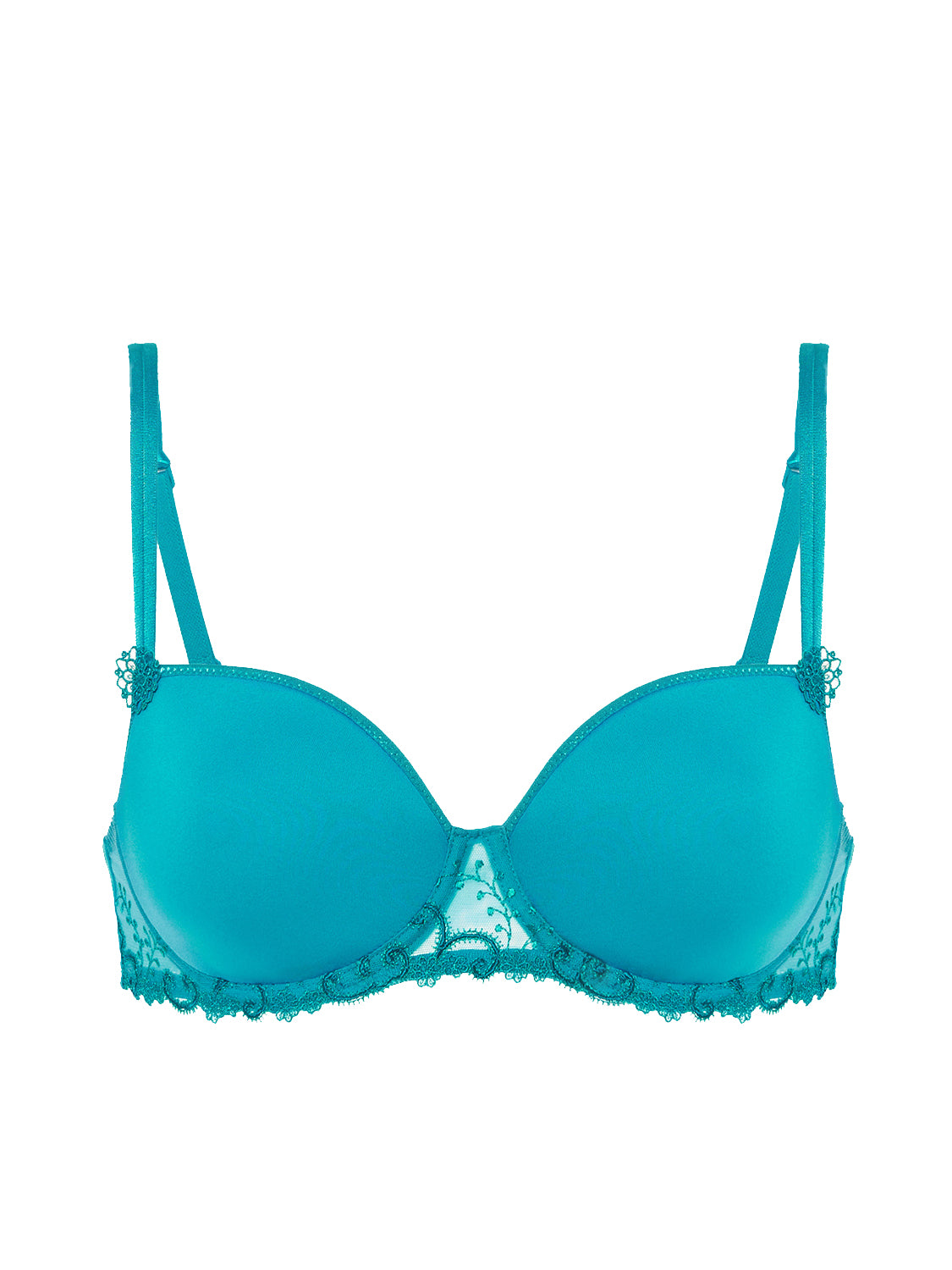 Squared neckline spacer bra - Atoll Blue
