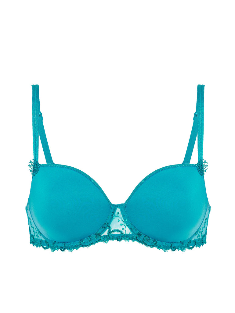 Squared neckline spacer bra - Atoll Blue