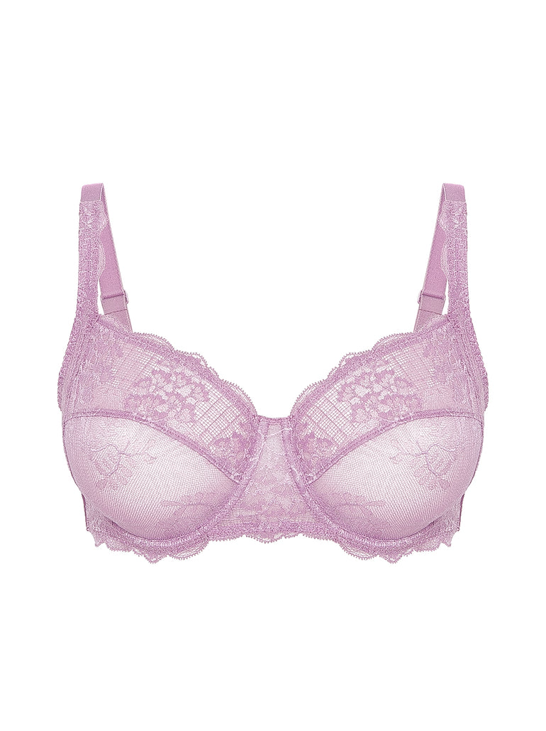 Squared neckline full cup bra - Glamourous Mauve