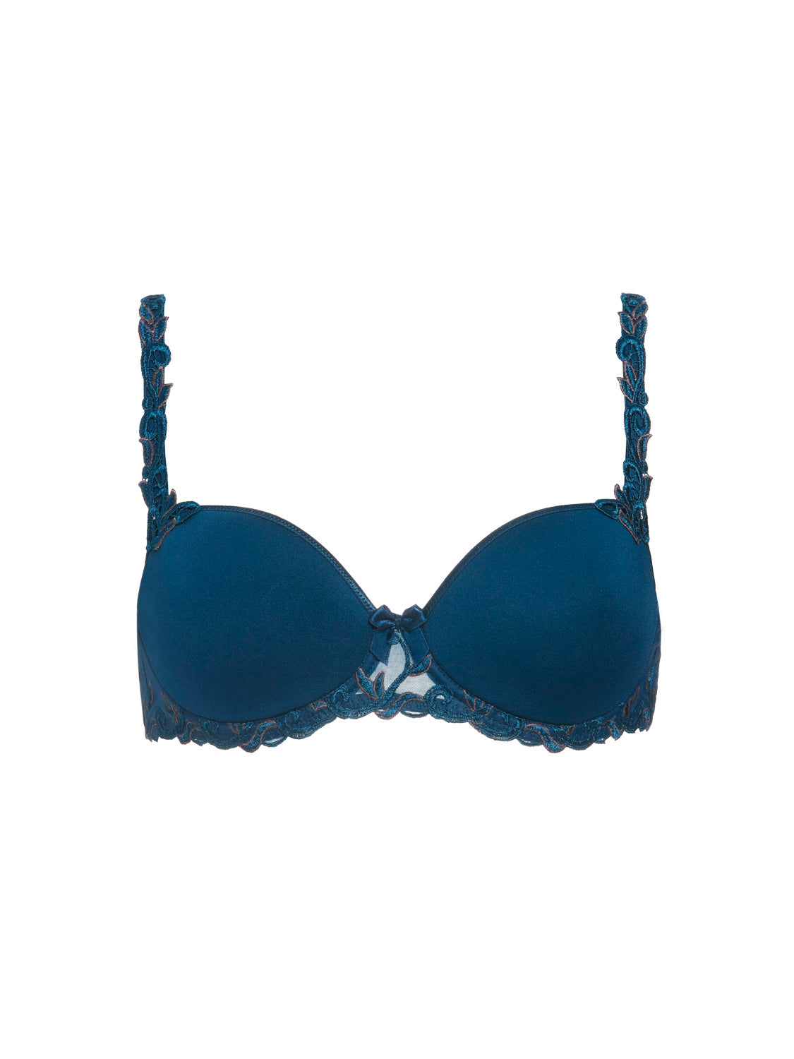 Squared neckline spacer bra - Petrol blue