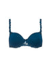 Squared neckline spacer bra - Petrol blue