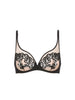 Plunging underwired bra - Black Tattoo