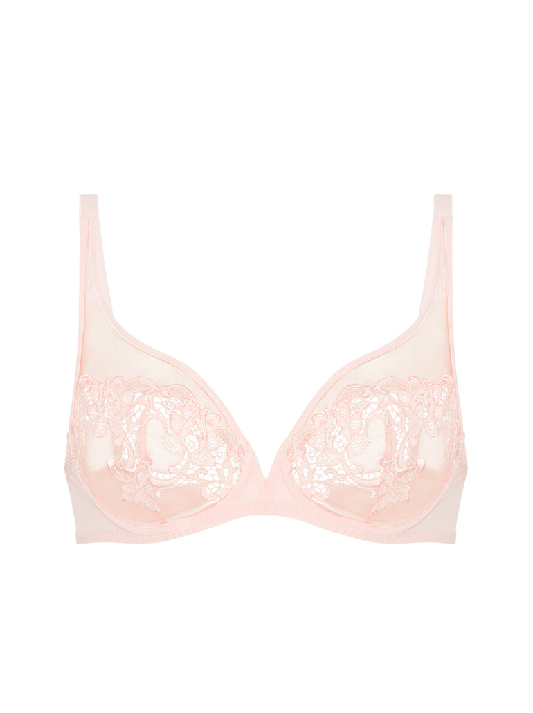 Plunging underwired bra - Pink Nude