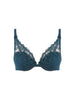 Plunging push-up bra - Prestige Blue