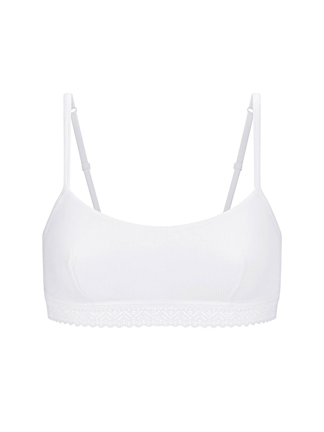 Soft cup triangle bra - White