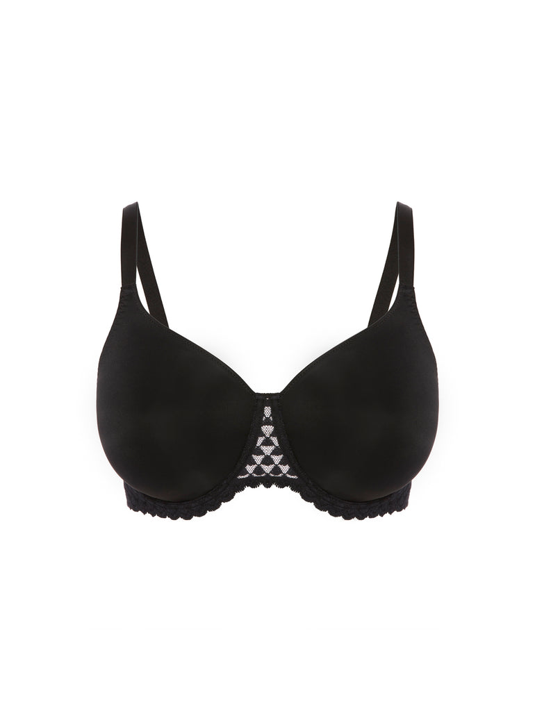 Moulded rigid underwired bra - Black