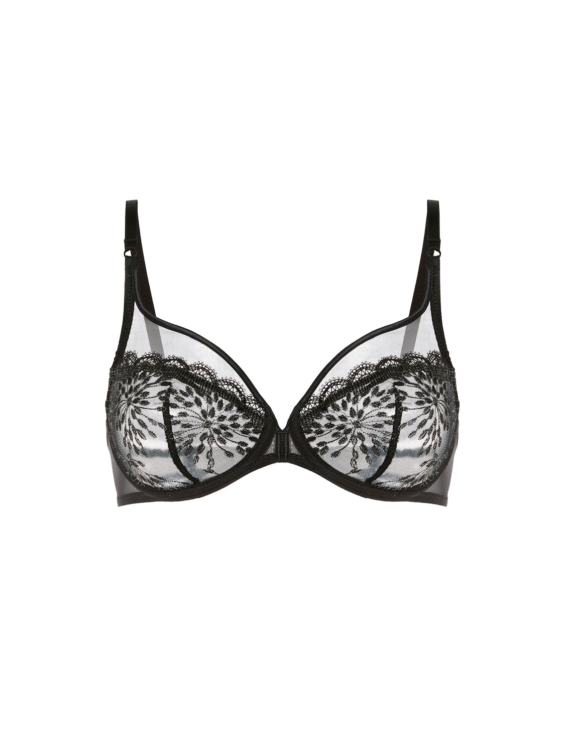 Plunging underwired bra - Black